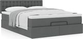 Maison Exclusive - Lit plateforme avec matelas, gris foncé, 140x200 cm, textile