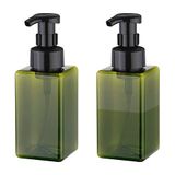 UUJOLY Set van 2 navulbare zeepdispensers voor vloeibare zeep, shampoo, douchegel, 450 ml, groen