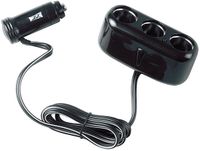 Lampa 3-weg aanstekerdoos 12 Volt Zwart
