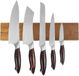 Latios Set de couteaux de cuisine - 6 pièces - Acier inoxydable - Porte-couteaux magnétique