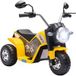 Moto Électrique Enfant Chopper Tout-terrain 6 V 20 W Marche Av Ar 3 Roues Effets Lumineux Et Sonores Jaune Noir