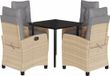 vidaXL 5-delige Tuinset met Kussens, Polyrattan, Beige