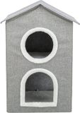 Trixie Kattenmand Nora Soft - Lichtgrijs, 2 Verdiepingen, 47x47x67 cm