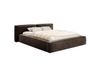 Brandlit Lit coffre 180 x 200 avec sommier, en velours, brun