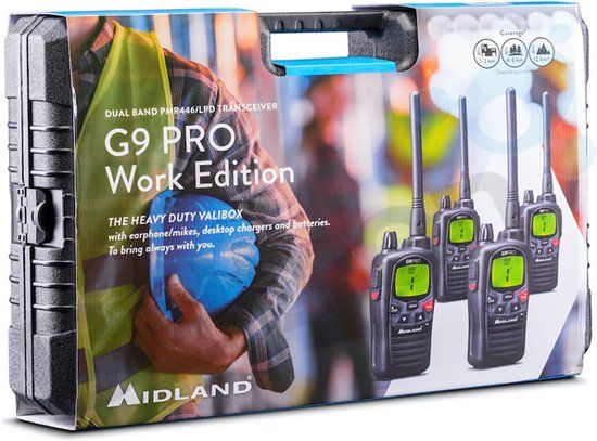 Midland G9 Pro 4er Kofferset C1385.05 PMR-portofoon