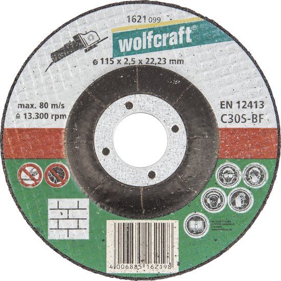 wolfcraft Doorslijpschijf voor Steen - 115mm - 1 Stuk