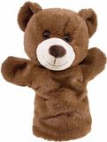 Heunec Pluche handpop - bruine beer - 25 cm