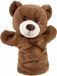 Heunec Pluche handpop - bruine beer - 25 cm