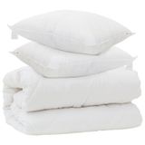VidaXL Dekbedset met kussens, 3 stuks, Wit, Microvezel