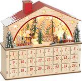 HOMCOM Calendrier de l'Avent en bois avec éclairage