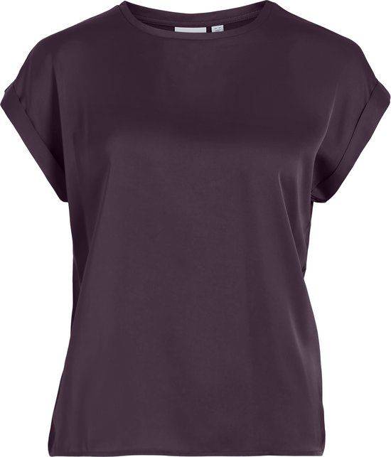 VILA VIELLETTE S/S SATIN TOP - NOOS Dames Top - Plum Perfect - Maat 36