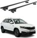 Omac Barres de toit en aluminium certifiées Tüv pour Skoda Kamiq 2019-2026 – Pour rails de toit standards – Rainure en T – Charge max 90 kg – 2 antivols noir