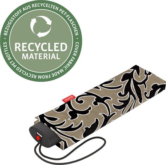 Reisenthel Umbrella Pocket Mini Opvouwbare Paraplu - Baroque Marble Zwart