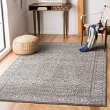 SAFAVIEH Tulum Collection Accent tapijt - 10,5 cm x 16 cm, donkergrijs en ivoor, Marokkaans Boho Distressed Design, pluist niet en onderhoudsvriendelijk, ideaal voor gebieden met veel verkeer bij de