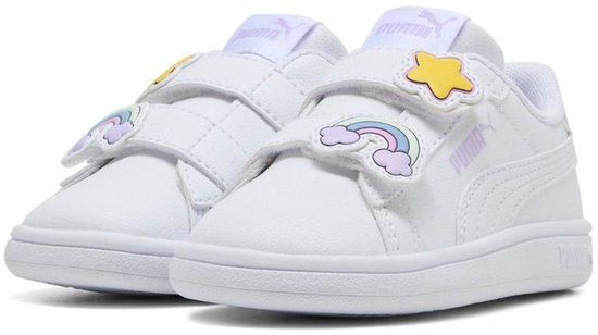 Puma Kinderschoenen Low Smash 3.0 Badges V Inf 397287 - Wit/Lila - Maat 22