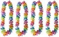 Hawaii krans/slinger - 8x - arc-en-ciel/couleurs d'été - incl. éclairage LED