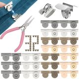 Ensemble de boutons-pression, 33 pièces - Fermetures magnétiques - 32 paires - 4 couleurs - Idéal pour les projets de bricolage - Pince incluse - Boutons magnétiques