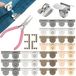 Ensemble de boutons-pression, 33 pièces - Fermetures magnétiques - 32 paires - 4 couleurs - Idéal pour les projets de bricolage - Pince incluse - Boutons magnétiques