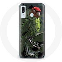 Maniacase Etui voor Samsung Galaxy A40 Pionus Papegaai Rood Groen
