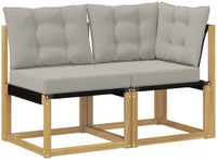 vidaXL Outdoor Midden- en Hoekbank Wit