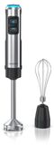Arendo staafmixer 1200 W, staafblender met 4 messen van roestvrij staal, blender met traploze regeling, turboknop, garde-opzetstuk, afneembaar mengvoet, 15000 tpm, zwart