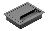 GTV - Kabeldoorvoer Merida - kabeldoorvoer met openingsdeksel - kabeldoorlaat, rechthoekige kabelorganisatie voor meubels, kabeldoorlaat, voor installatie in het werkblad, 80 x 100 mm, zwart