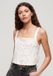 Superdry Geborduurd Ibiza camitopje Dames Off white Katoen/Viscose UK14-EU42