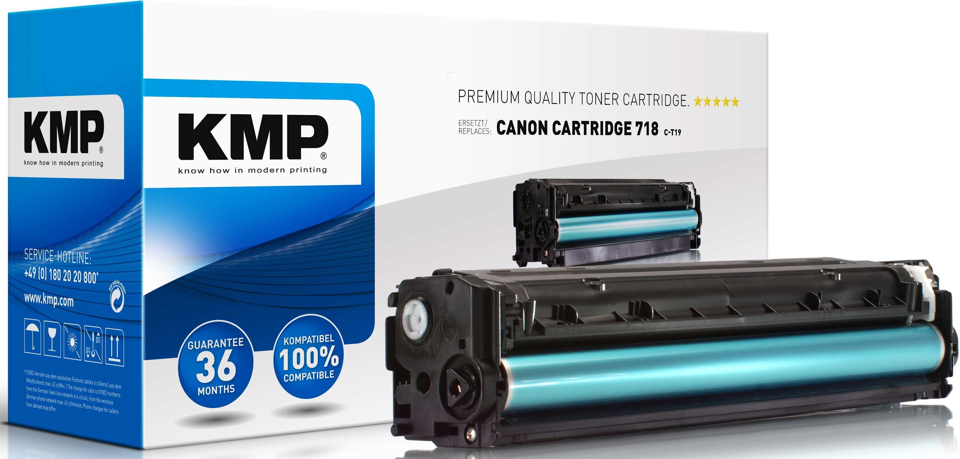 KMP C-T19 - Tonercartridge - Zwart - 3500 pagina's - Compatibel met Canon LBP-7660, MF8380, I-Sensys LBP-7200C/CDN/CN, MF-8330CDN, MF-8350CDN
