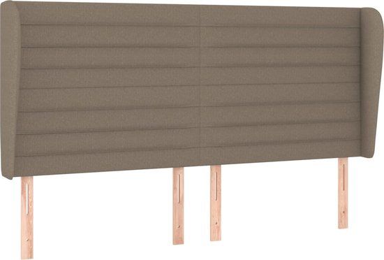 vidaXL Hoofdbord Stof Taupe 183x23x118/128 cm