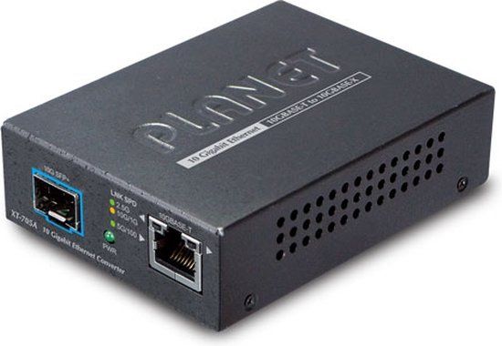 Planet XT-705A - Glasvezel mediaconverter - 10GbE, 5GbE, 2.5GbE - 100Base-TX, 1000Base-T, 10GBase-X, 10GBase-T, 2.5GBase-T, 5GBase-T - SFP+ / RJ-45