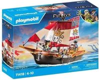 PLAYMOBIL Bateau pirate, set de jeu avec pirates, incluant figurines et canons, convient aux enfants à partir de 4 ans