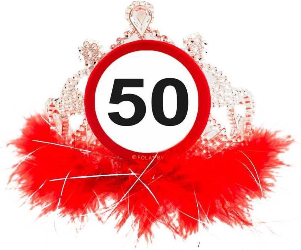 Partywinkel 50 Jaar Verkeersbord Tiara