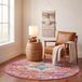 Safavieh Boho tapijt voor woonkamer, eetkamer, slaapkamer, Madison Collection, korte pool, fuchsia en goud, 155 x 155 cm