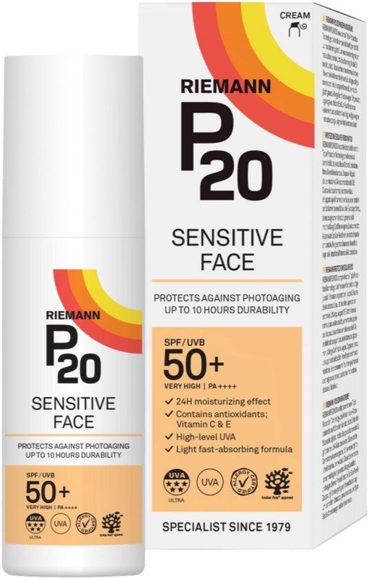 P20 Sensitive Face SPF 50+ - 50g - Zonnebrandcrème voor gevoelige gezichtshuid