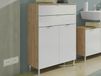 MANAU Commode 2 portes 2 tiroirs chêne grandson/blanc