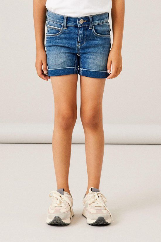 NAME IT NKFSALLI Slim Fit Denim Shorts - Girls - Medium Blue Denim - Size 122