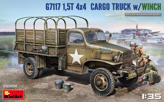 MiniArt 1:35 1,5T 4X4 G7117 Cargo Truck with Winch Model Kit