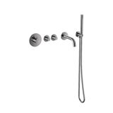 Sanilux Badset Inbouw Deluxe Giles Met Box Thermostaat Geribbelde Knop Gunmetal