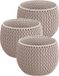 Merkloos Set van 3x Prosperplast plantenpotten - Ø 14.5 cm - Taupe - Kunststof - Voor binnen/buiten