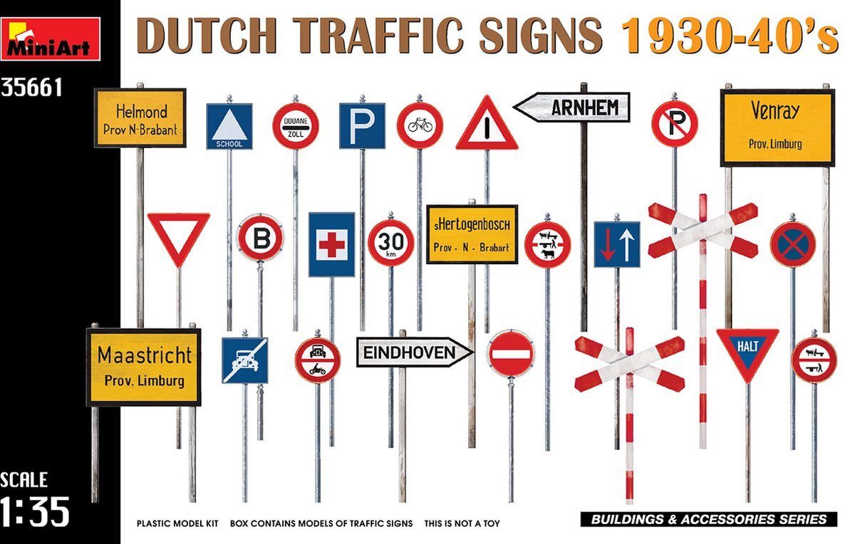MiniArt 1:35 35661 Dutch Traffic Signs 1930-40s Plastic kit