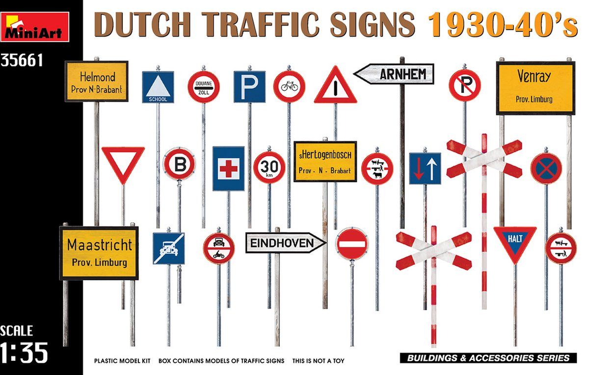 MiniArt 1:35 35661 Dutch Traffic Signs 1930-40s Plastic kit