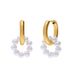 Lucardi Dames Stainless steel oorringen met parel voor dames - Oorbellen - Staal - Goudkleurig