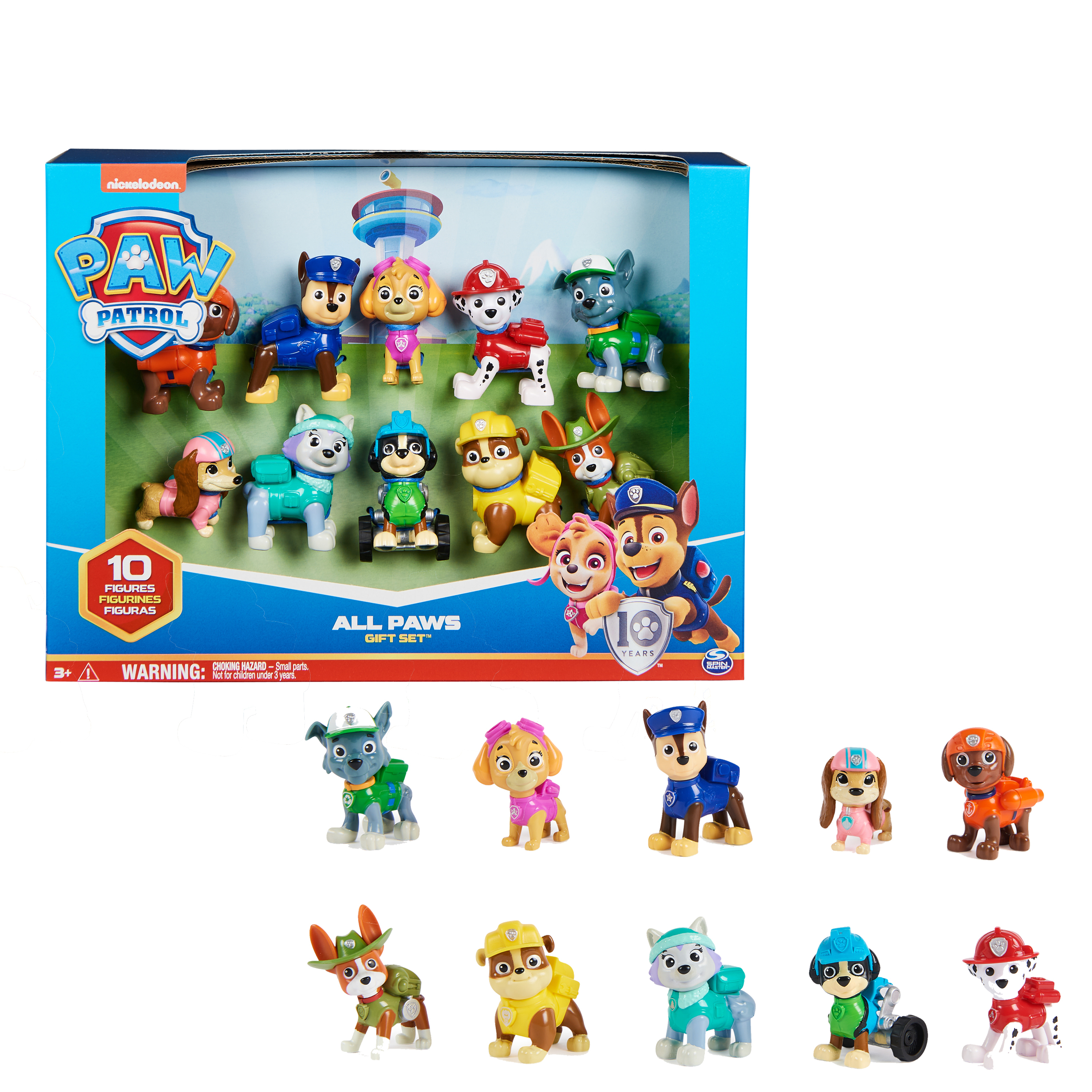 Spin Master PAW Patrol 10e verjaardag - Alle poten aan dek-cadeauset met 10 PAW Patrol-speelfiguren