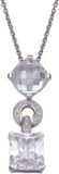 Orphelia Hanger + Ketting Clear Zirconium Octagon ZH-4536
