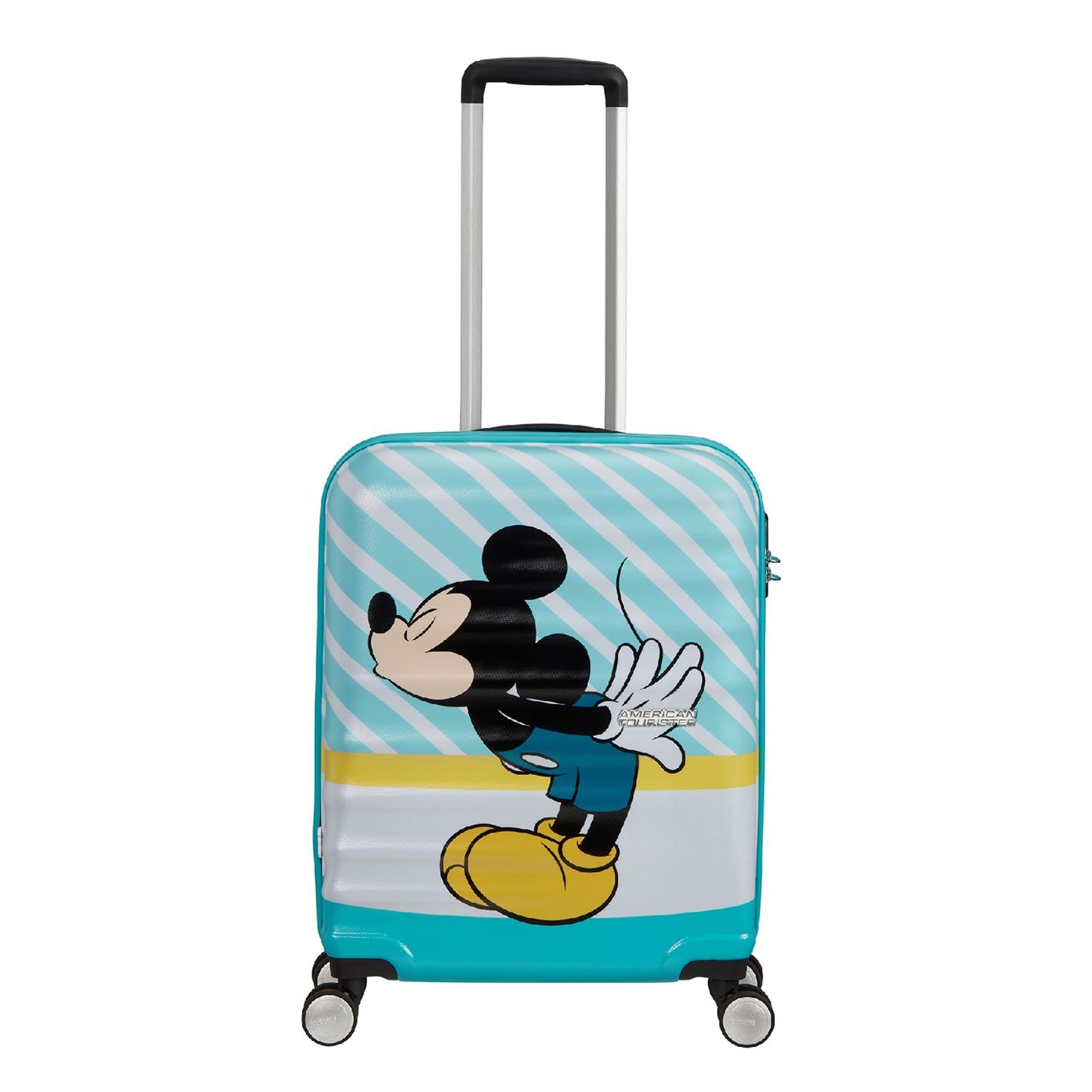 American Tourister Wavebreaker Disney Spinner 55 Mickey Blue Kiss Harde Koffer Blauw