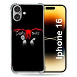 Cokitec Apple iPhone 16 Manga Death Note Zwart Versterkt Hoesje