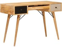 vidaXL Schrijfbureau Bruin Massief Mango Hout 110 x 55 x 76 cm