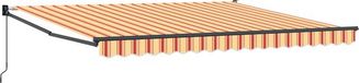 vidaXL Zonnescherm 4 x 3 m Geel en oranje gestreept