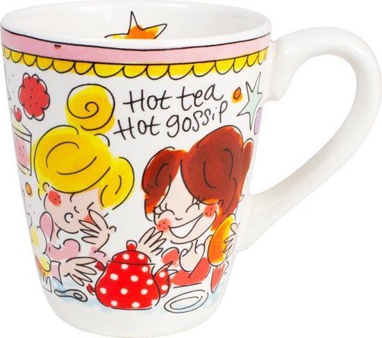 Blond Amsterdam Even Bijkletsen mok 350 ml - roze rand