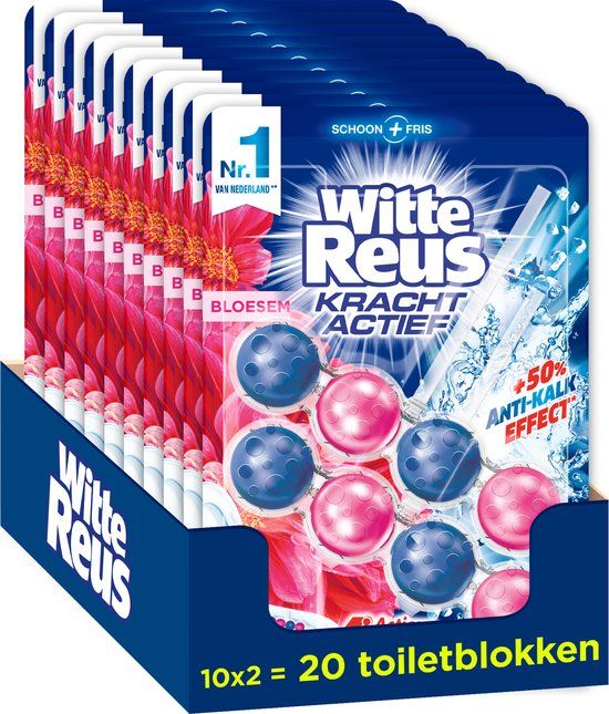 Witte Reus Kracht Actief Toiletblok - Bloesem - 20 stuks - Voordeelverpakking